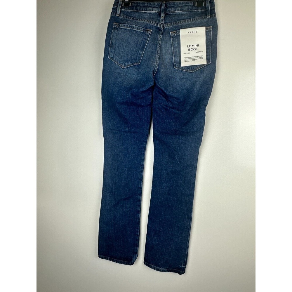 NWT FRAME Le Mini Boot Mid Rise Patchwork Snake Skin Print Jeans Women's Size 24 - Picture 12 of 15